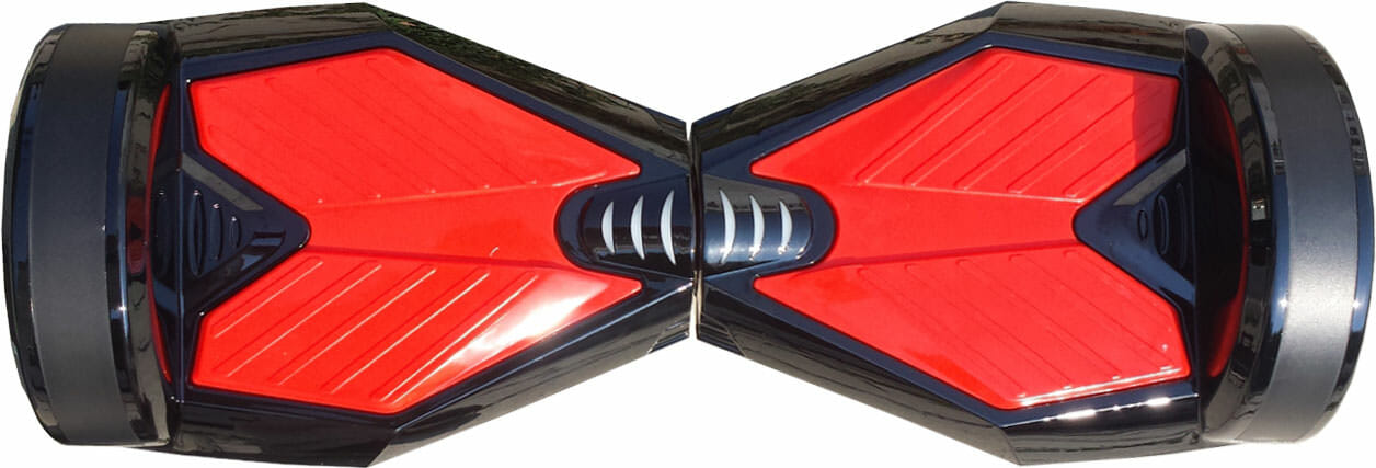 ховърборд 8 инча Черно с Червено изглед отгоре